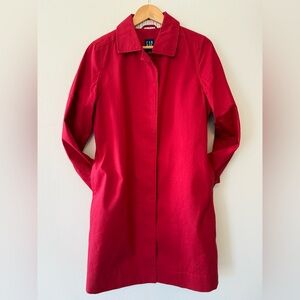 GAP Red All Weather Timeless Trench Mac Coat Y2K Minimalist “Pop of Red” Preppy
